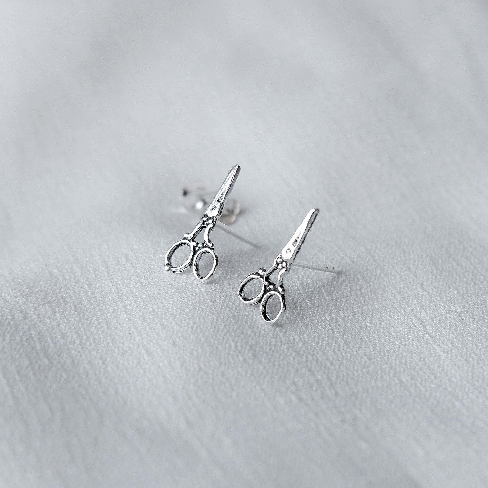 Sterling Silver Scissor Earrings Stud Earrings Sewing Gift Etsy