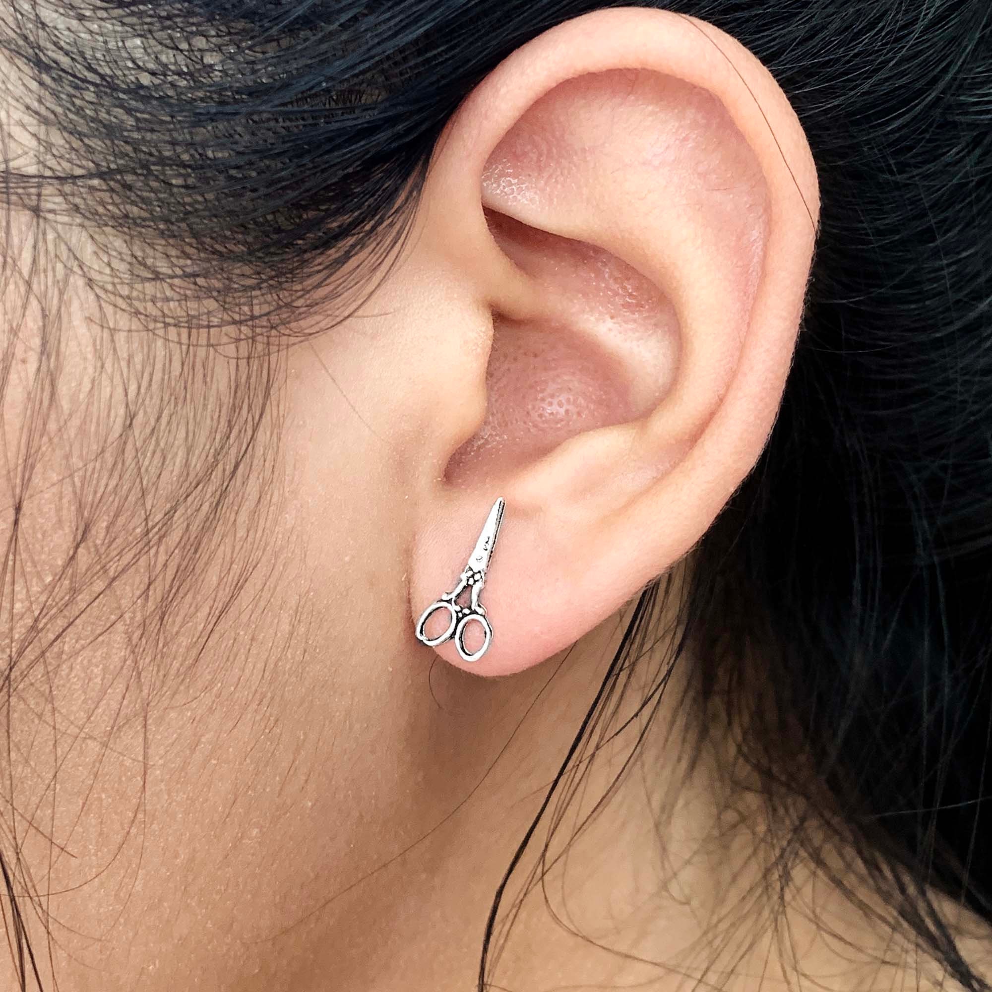 Sterling Silver Scissor Earrings Stud Earrings Sewing Gift Etsy