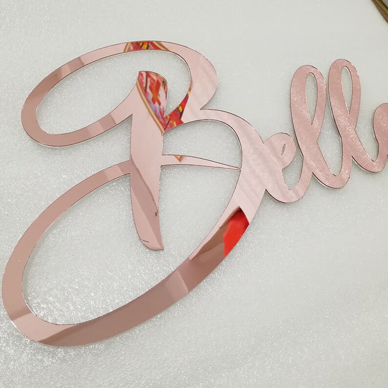 Custom Rose Gold Name Sign Personalized Acrylic Name Wedding Etsy