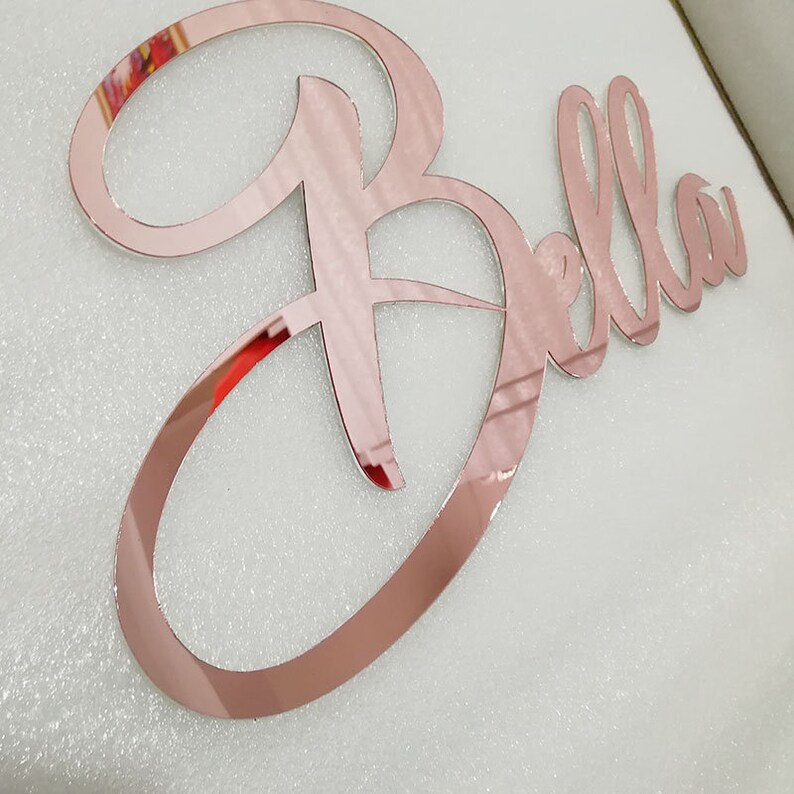 Custom Rose Gold Name Sign Personalized Acrylic Name Wedding Etsy