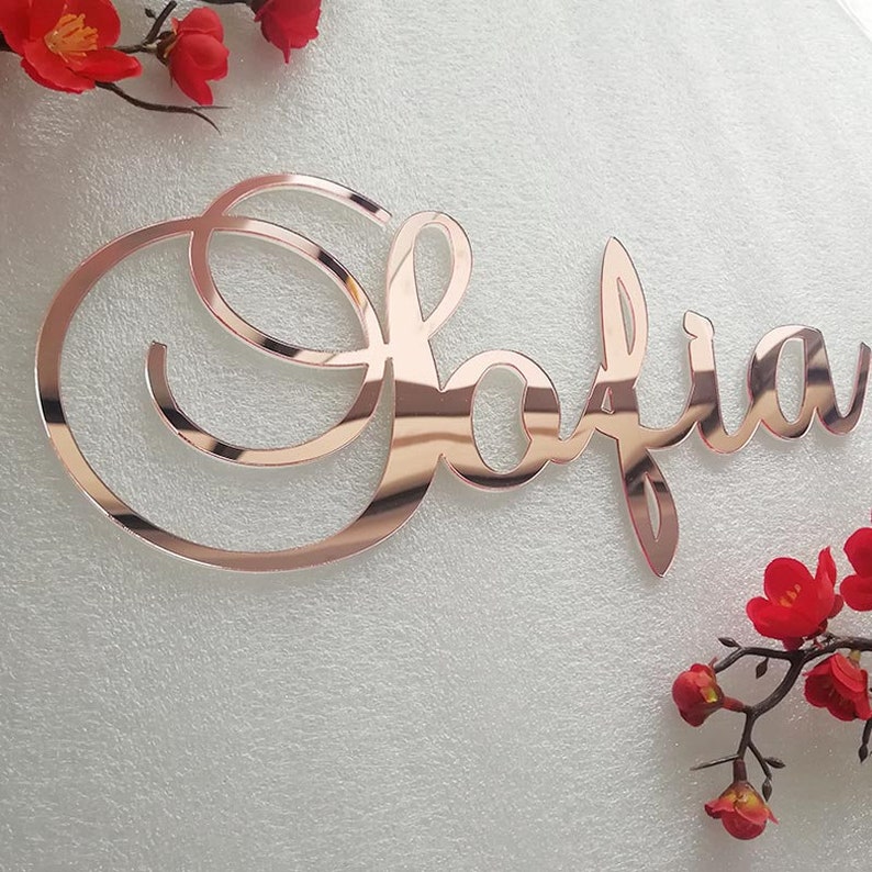 Custom Rose Gold Name Sign Personalized Acrylic Name Wedding Etsy