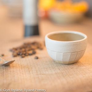 Handmade Cortado or Machiato cup, coffee up.