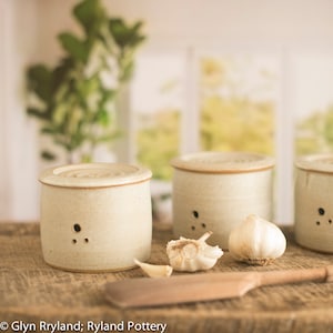 Garlic keeper, rustic garlic and ginger pot