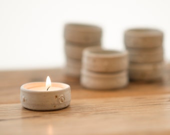 Handmade pottery tea light candle holder