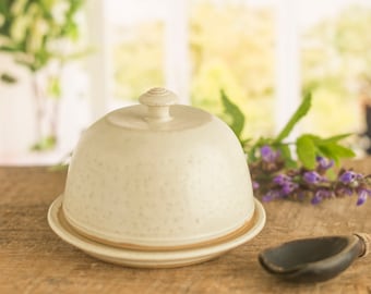 Handmade Ceramic Butter Dish in Rustic Style