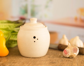 Garlic keeper,  garlic and ginger pot