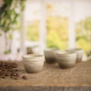Handmade Stoneware Espresso Cup: Rustic Artisan Pottery