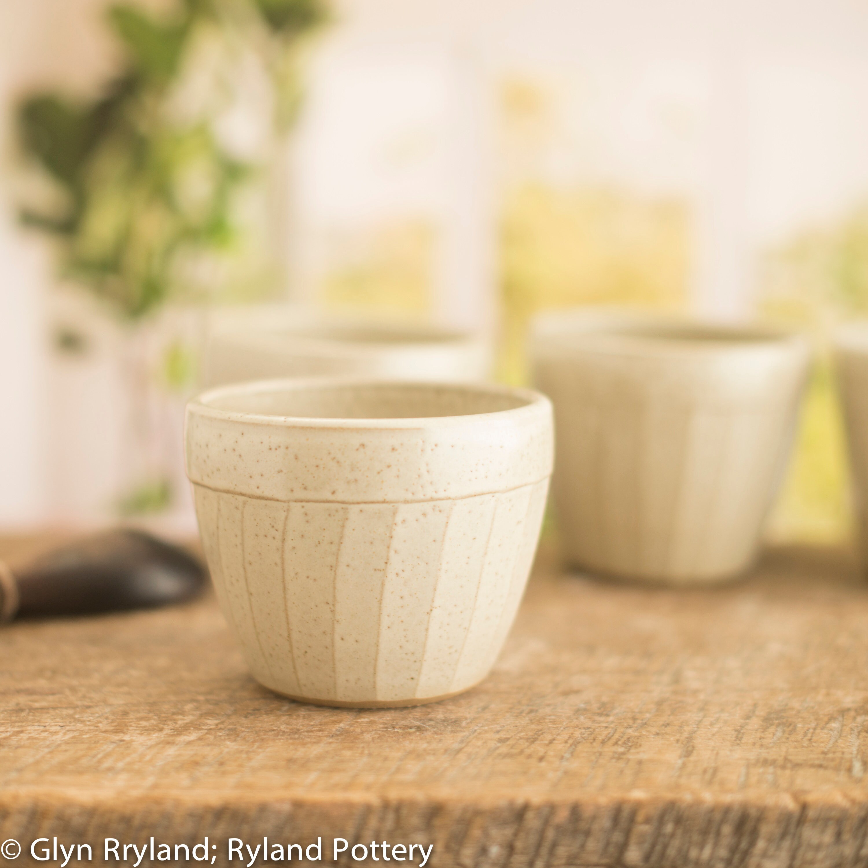 Pottery tumbler, handmade stoneware beakers