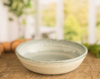 Unique handmade pottery dish, blue pottery bowl