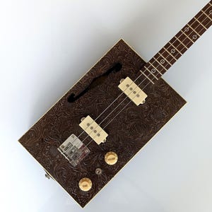 3-string handmade Cigar Box Guitar Cigar Box Guitar CBG with single coils (custom hardcase included)
