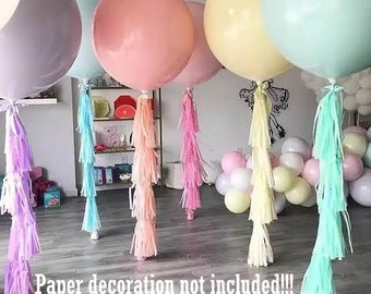 Balloons, Set of 10 Pastel Balloons, 18 inch Balloons, Balloons, Assorted Coloured Pastel Balloons  | Paper decoration not included!