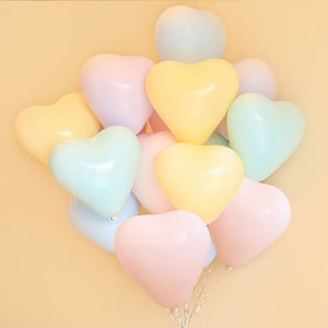 Heart Shape Pastel Balloons, 10 inch Balloons, Balloons, Assorted Coloured Pastel Balloons | Summer party