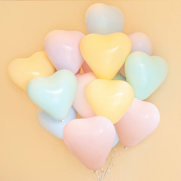 Heart Shape Pastel Balloons, 10 inch Balloons, Balloons, Assorted Coloured Pastel Balloons | Summer party