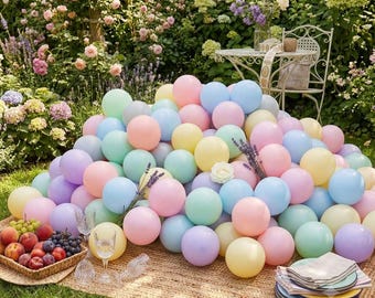 Mini globos de látex en tonos pastel: ideales para sesiones de fotos de bebés con tarta o baby showers (paquete de 20 unidades, 5 pulgadas).