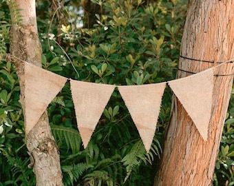 Banderines de yute hechos a mano: decoración ecológica para fiestas de jardín