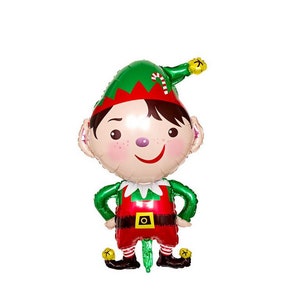 Palloncino di Natale / Palloncini enormi di Buon Natale con elfi / Palloncini di elio in lamina per feste di Natale / Regalo per bambini per feste di Natale / Articoli per feste