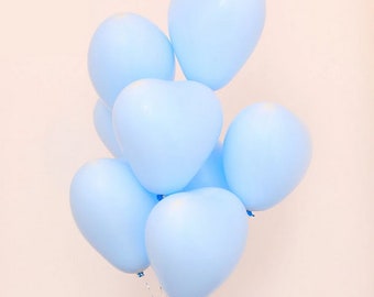 Heart Shape Blue Balloons | 10 inch Balloons | Pastel Balloons | Summer party