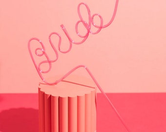 Bride Straw Bachelorette Party | Light Pink Straws | Favor Party Supplies | Hen Party Decoration Kit | Bridal Wedding Shower