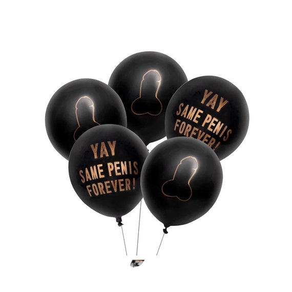 YAY Same Penis Forever Black Balloons | 10&quot; Party Decor | Wedding Shower | Bachelorette party | Hilarious, Funny, Vegas