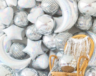 Disco Ball Party Balloons: Retro 70s 80s Music Theme