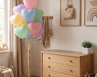 Pastel Heart Balloons, 10" Latex, Wedding, Baby Shower, Valentine Party Decor