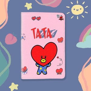 Fundas de pasaporte de piel sintética PicasaTravel (porta pasaportes) para viajes [nombre personalizado] Linda mascota del ejército K-pop B.T.S Bangtan