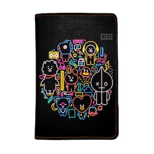 Fundas de pasaporte de piel sintética PicasaTravel (porta pasaportes) para viajes [Nombre personalizado] Lindo Halloween - K-pop