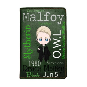 PicasaTravel Copertine per passaporto in similpelle (portapassaporto) per viaggi [Nome personalizzato] Draco Malfoy Harry Hermione Ron Weasley Carino Chibi