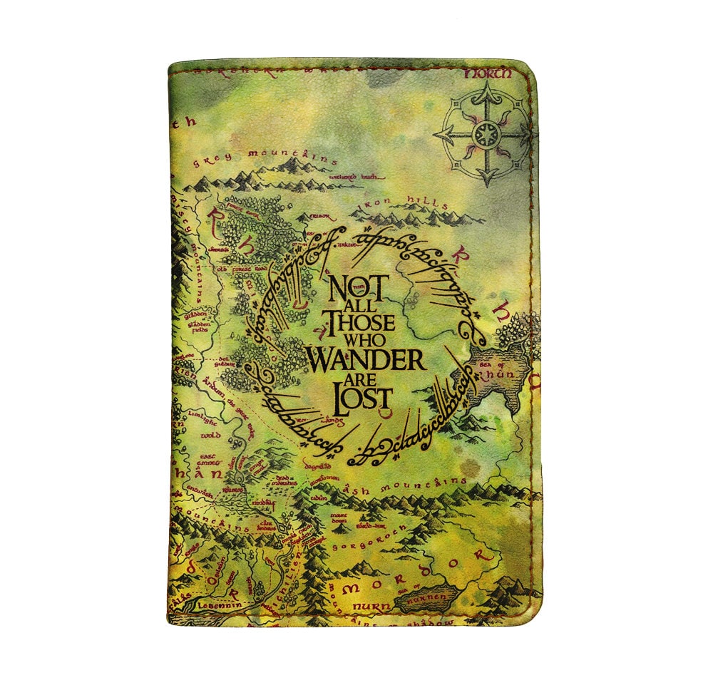 PicasaTravel Faux Leather Passport Covers ( Passport Holder) for Travel [Name Customized] Not All Who Wander Are Lost Magic Halloween