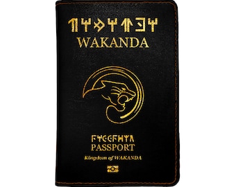 PicasaTravel Faux Leather Passport Covers ( Passport Holder) for Travel [Name Customized] Wakanda