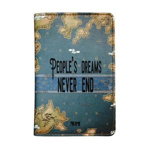 Fundas de pasaporte de piel sintética PicasaTravel (porta pasaportes) para viajes [Nombre personalizado] El sueño de la gente nunca termina - O.ne P.iece World