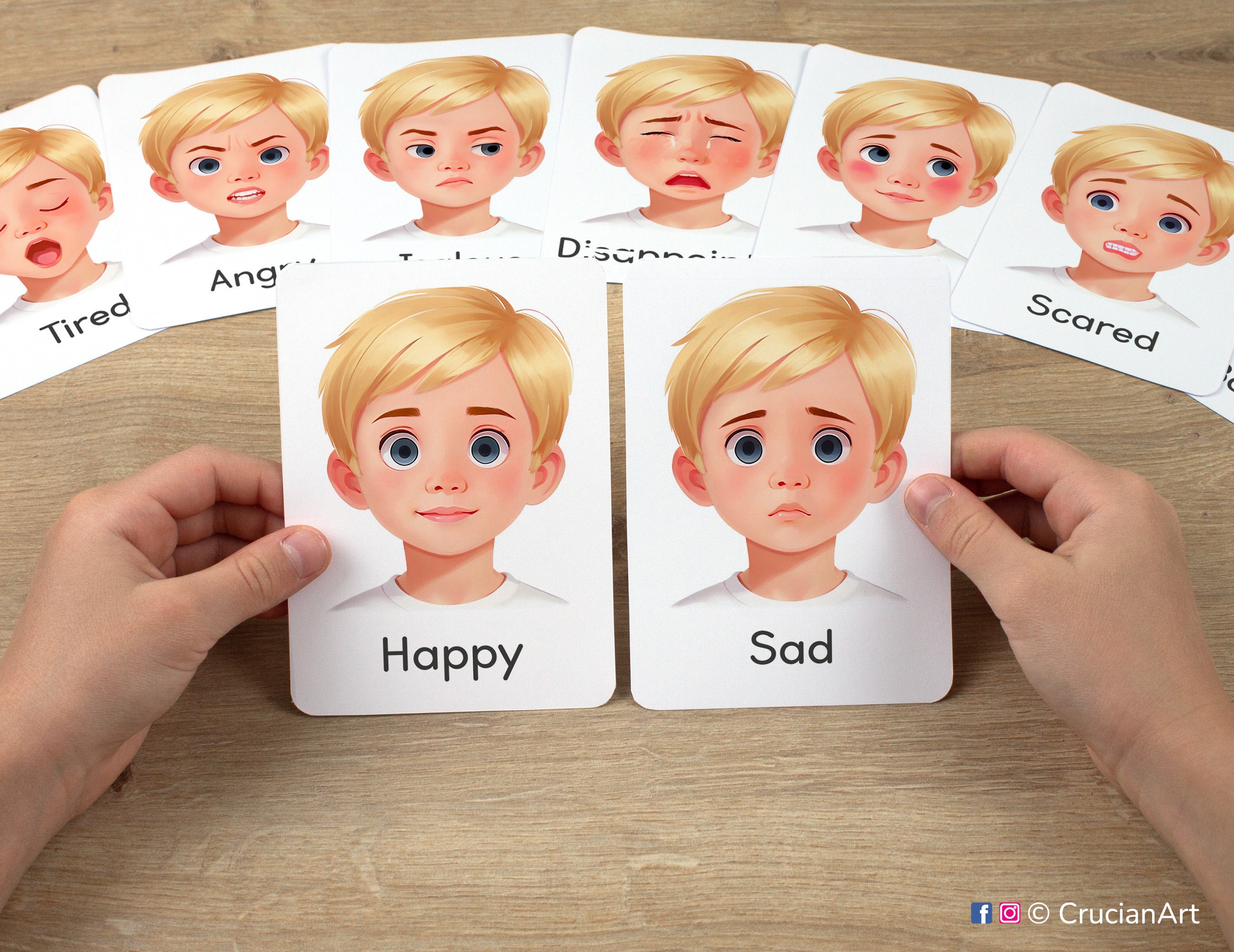 Emotions and Feelings Flash Cards. Printable Learning Flashcards ...