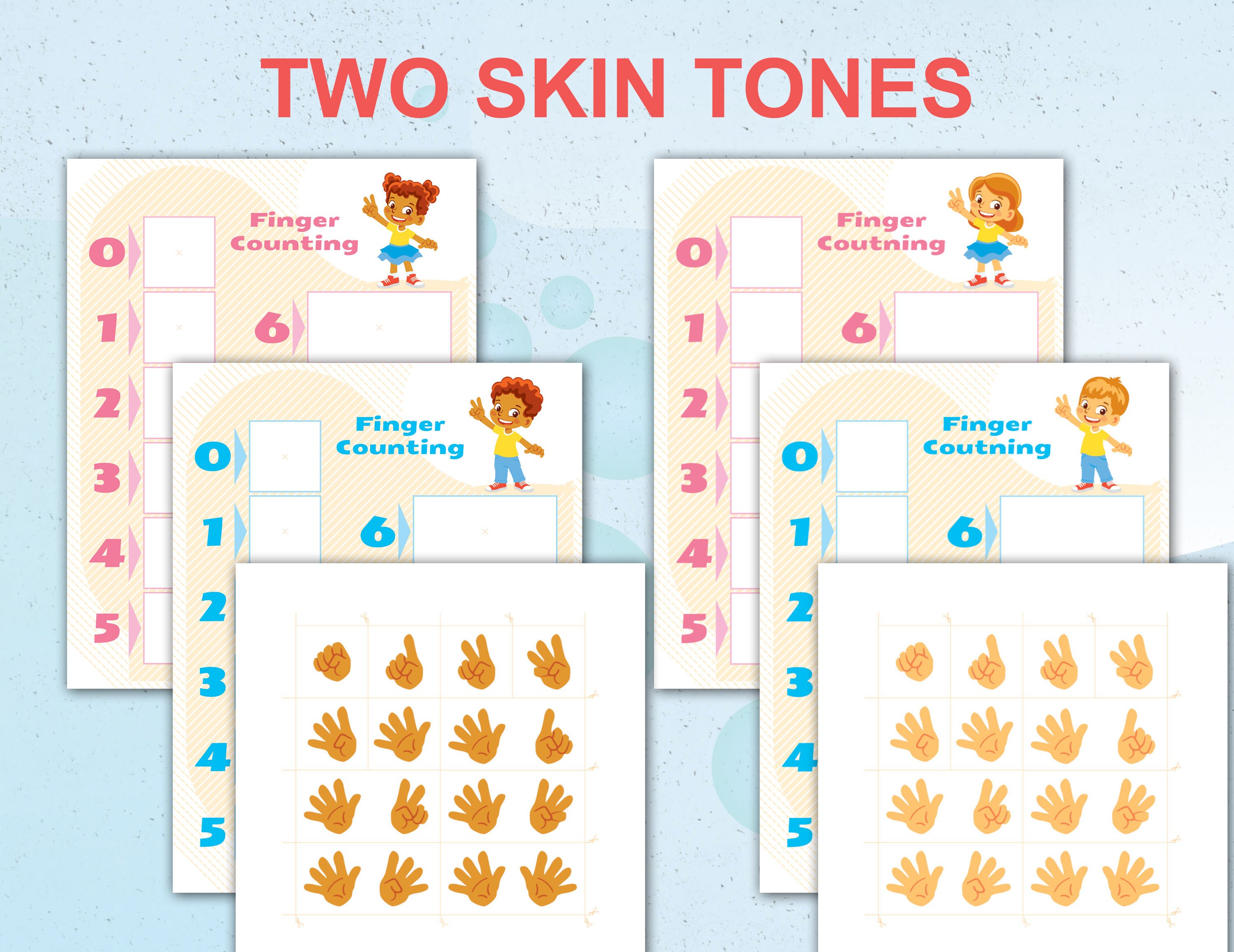 Finger Counting Printable Activity. Number Match Toddler and | Etsy