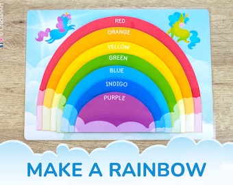 RAINBOW COLORS Playroom Poster. Colors of the Rainbow Learning