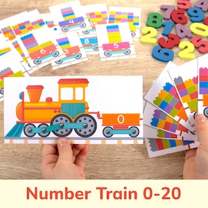 Number Train Printable Counting Activity. Number Sequence 0-20. Toddler and Preschool Number Order Practice. Learning Numbers 1-10, 11-20