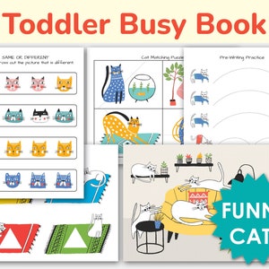 TODDLER BUSY BOOK Printable | Learning Binder Folder | Quiet Book Worksheets | Homeschool Activity | Instant Download | TD100