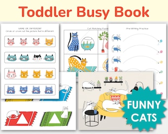TODDLER BUSY BOOK Printable | Learning Binder Folder | Quiet Book Worksheets | Homeschool Activity | Instant Download | TD100