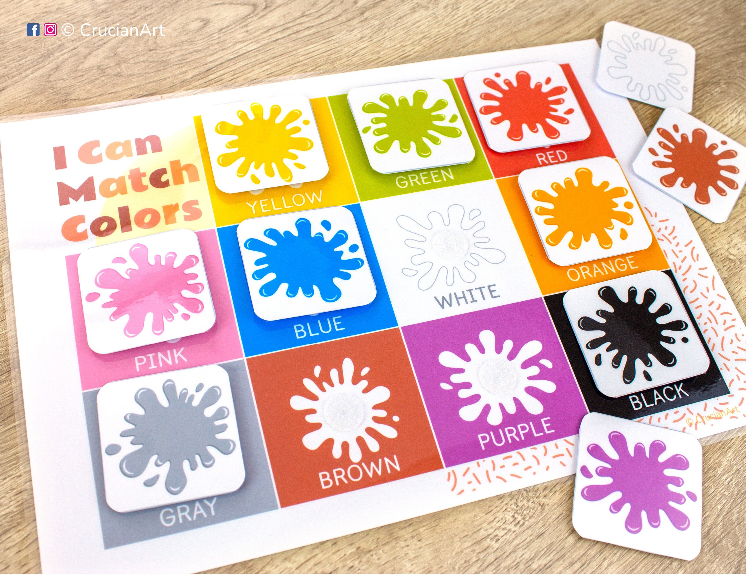 Color Matching Printable Activity. Toddler Busy Book and Learning ...