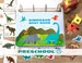 Preschool Dinosaur Printable Busy Book. Learning Binder Worksheets for Preschooler. Homeschool Folder Activities 