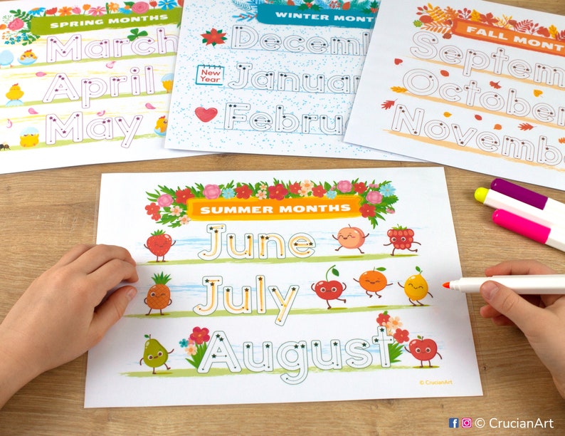 Months of the Year & Circle of Seasons Printable Activities. Homeschool ...