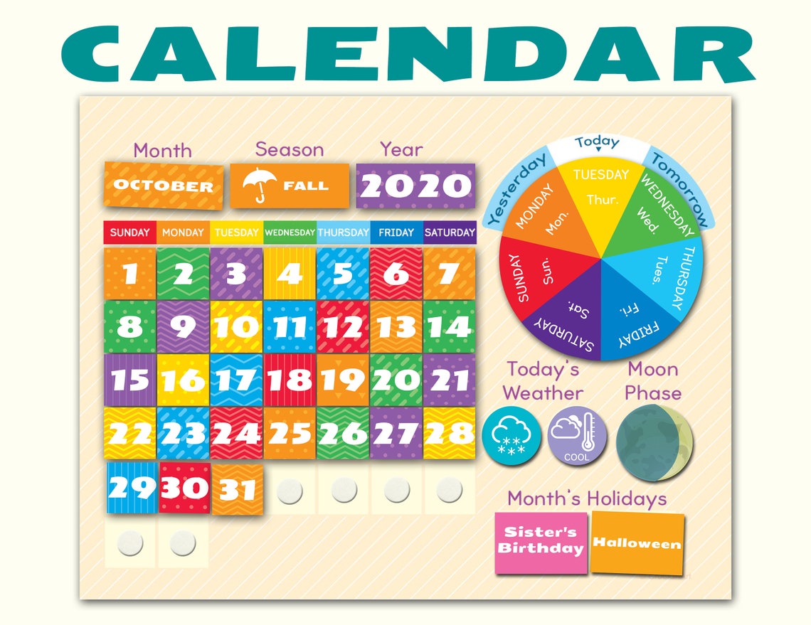 Circle Time Perpetual Calendar. Printable Circle Time - Etsy