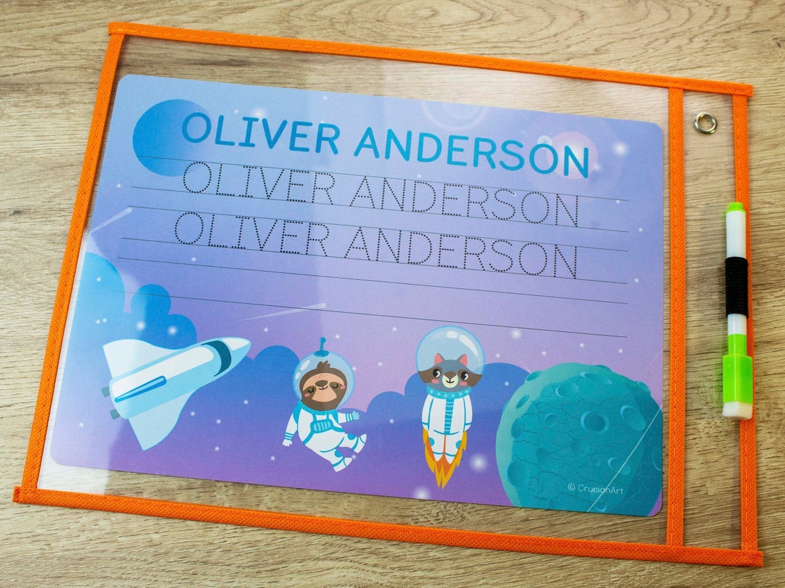 SPACE Custom Name Tracing Worksheet. Printable Personalize Etsy
