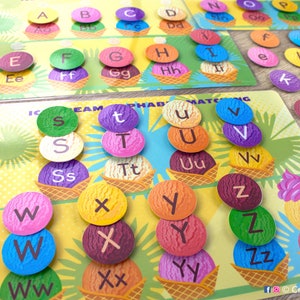 ICE CREAM Alphabet Matching Printable Activity for Toddler and Preschooler. Uppercase and Lowercase ABCs Learning Worksheet. image 5