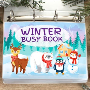 Winter Printable Busy Book. Preschool Learning Binder. Preschool & Toddler Learning Activities.