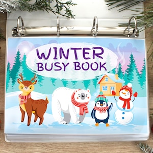 Carnet d'affaires imprimable pour l'hiver. Cartable d'apprentissage préscolaire. Activités d'apprentissage pour les enfants d'âge préscolaire et les tout-petits.