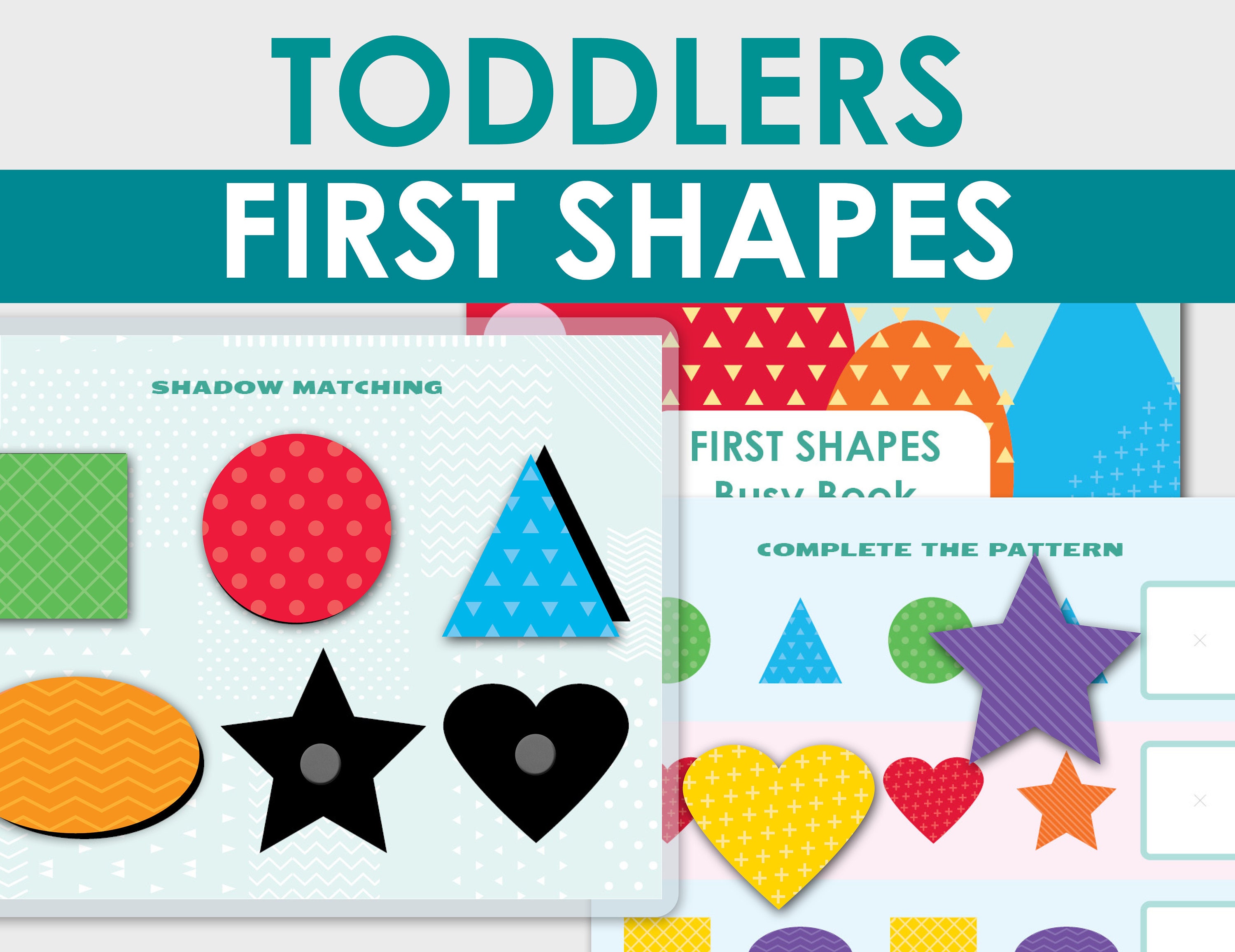 Shapes and Color Matching Printable Worksheets for Toddler. Etsy