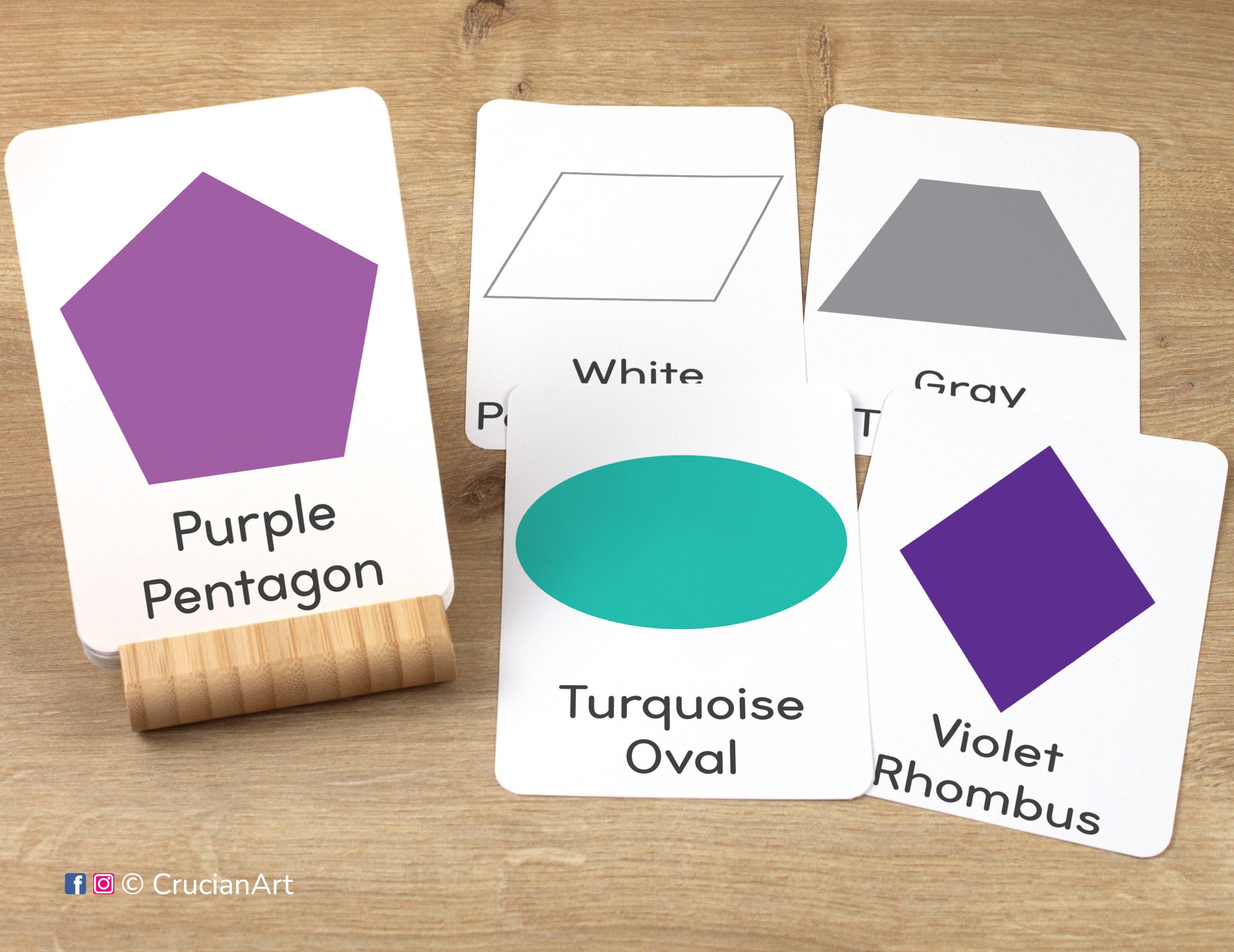 Shapes and Colors Flashcards: Toddler Visual Cards, Preschool Learning ...