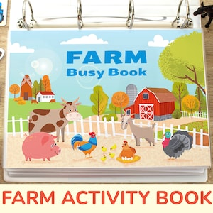 Farm Busy Book: Printable Toddler Preschool Activity Book. Farm Animals Learning Binder. Toddler Busy Binder