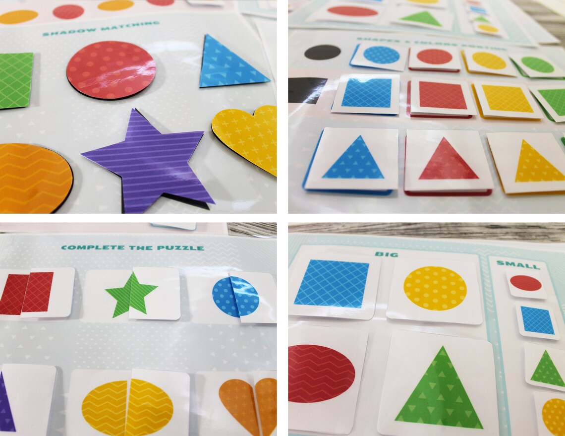 Shapes and Color Matching Printable Worksheets for Toddler. Etsy