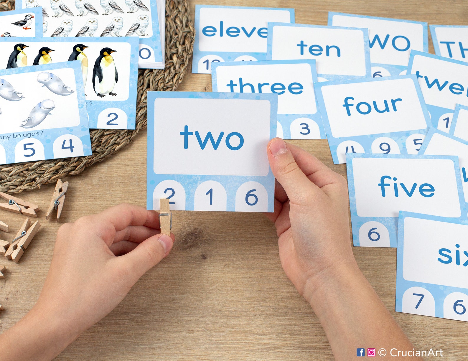 Polar Animals Count & Clip Cards. Printable Counting up to 12 Activity ...
